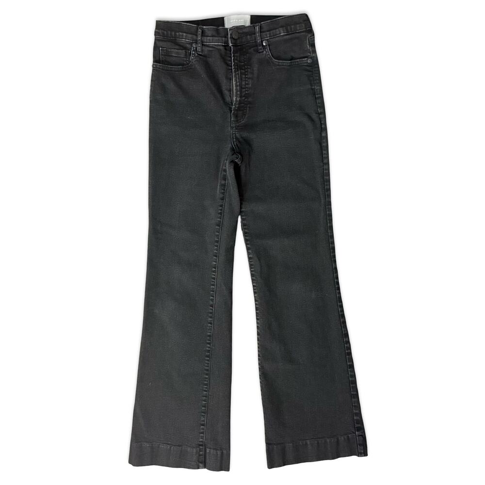 Everlane High Rise Flare Charcoal Black Gray Jeans Zip Fly Pockets size 29